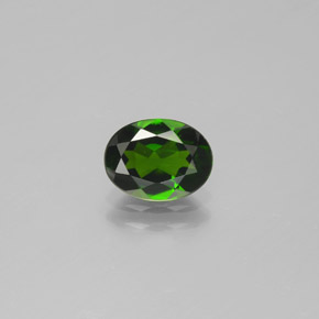 1.27 ct Green Chrome Diopside Gemstone, Chrome Diopside Gem in Oval Facet Shape for Sale.