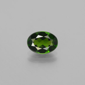 1.17 ct Green Chrome Diopside Gemstone, Chrome Diopside Gem in Oval Facet Shape for Sale.