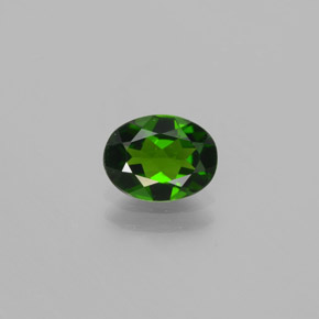 1.02 ct Green Chrome Diopside Gemstone, Chrome Diopside Gem in Oval Facet Shape for Sale.