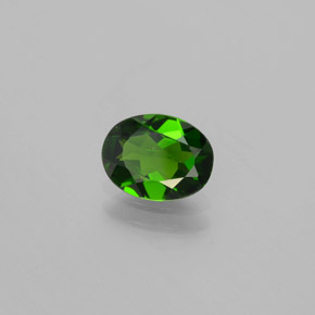 1.02 ct Green Chrome Diopside Stone, Natural Chrome Diopside in Oval Facet Shape for Sale
