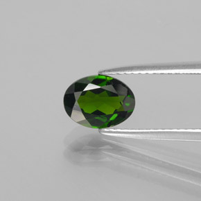 1.22 ct Green Chrome Diopside Gemstone, Chrome Diopside Gem in Oval Facet Shape for Sale.