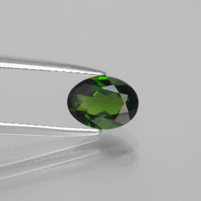 1.22 ct Green Chrome Diopside Stone, Natural Chrome Diopside in Oval Facet Shape for Sale