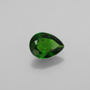 0.89 ct Green Chrome Diopside Stone, Natural Chrome Diopside in Pear Facet Shape for Sale