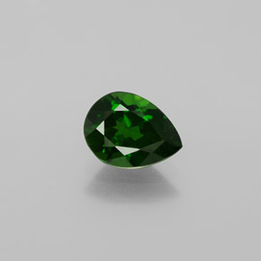 1.08 ct Green Chrome Diopside Gemstone, Chrome Diopside Gem in Pear Facet Shape for Sale.