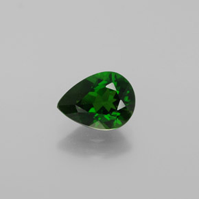 1.13 ct Green Chrome Diopside Gemstone, Chrome Diopside Gem in Pear Facet Shape for Sale.
