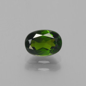 1.05 ct Green Chrome Diopside Gemstone, Chrome Diopside Gem in Oval Facet Shape for Sale.