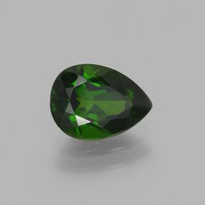 1.13 ct Green Chrome Diopside Stone, Natural Chrome Diopside in Pear Facet Shape for Sale
