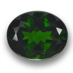 3.60 ct Green Chrome Diopside Gemstone, Chrome Diopside Gem in Oval Facet Shape for Sale.