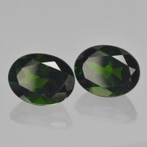 4.51 ct Green Chrome Diopside Stone, Natural Chrome Diopside in Oval Facet Shape for Sale