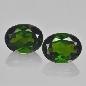 4.37 ctw Green Chrome Diopside Gemstones, Chrome Diopside Gems in Oval Facet Shape for Sale.