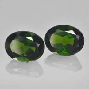 4.37 ctw Green Chrome Diopside Stones, Natural Chrome Diopside in Oval Facet Shape for Sale