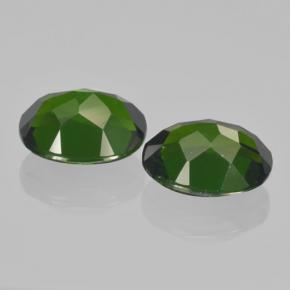 Chrome Diopside Gemstones in 9 x 7 mm (calibrated) Size for Sale, Chrome Diopside Stones in Green Color