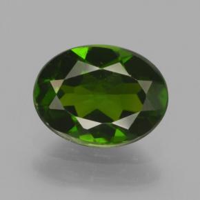 1.28 ct Green Chrome Diopside Gemstone, Chrome Diopside Gem in Oval Facet Shape for Sale.