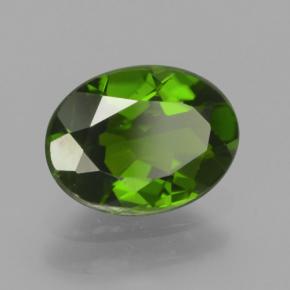1.28 ct Green Chrome Diopside Stone, Natural Chrome Diopside in Oval Facet Shape for Sale