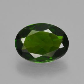 1.06 ct Green Chrome Diopside Gemstone, Chrome Diopside Gem in Oval Facet Shape for Sale.