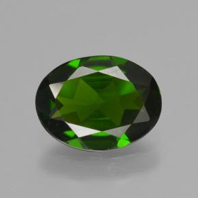 1.12 ct Green Chrome Diopside Gemstone, Chrome Diopside Gem in Oval Facet Shape for Sale.