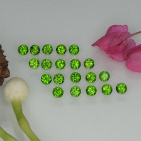 1.38 ct Green Chrome Diopside Gemstone, Chrome Diopside Gem in Round Facet Shape for Sale.