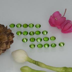 Chrome Diopside Gemstone in 2.4 mm Size for Sale, Chrome Diopside Stone in Green Color