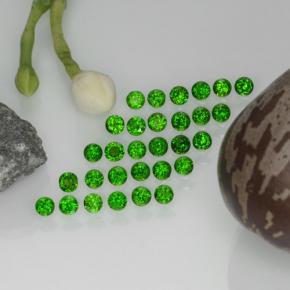 2.15 ctw Green Chrome Diopside Gemstones, Chrome Diopside Gems in Round Facet Shape for Sale.