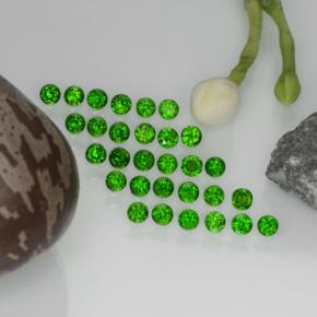 2.15 ctw Green Chrome Diopside Stones, Natural Chrome Diopside in Round Facet Shape for Sale