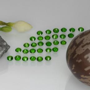 Chrome Diopside Gemstones in 2.4 mm Size for Sale, Chrome Diopside Stones in Green Color
