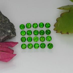 1.39 ctw Green Chrome Diopside Gemstones, Chrome Diopside Gems in Round Facet Shape for Sale.