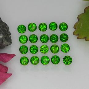 1.39 ctw Green Chrome Diopside Stones, Natural Chrome Diopside in Round Facet Shape for Sale