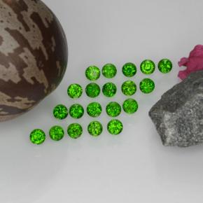 1.43 ctw Green Chrome Diopside Gemstones, Chrome Diopside Gems in Round Facet Shape for Sale.