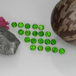 1.43 ctw Green Chrome Diopside Stones, Natural Chrome Diopside in Round Facet Shape for Sale