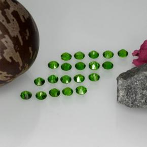 Chrome Diopside Gemstones in 2.5 mm (calibrated) Size for Sale, Chrome Diopside Stones in Green Color