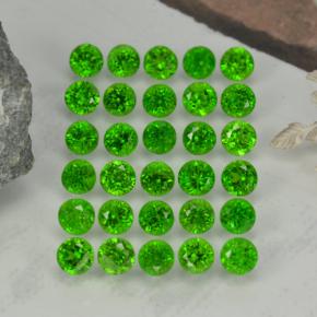 2.13 ctw Green Chrome Diopside Gemstones, Chrome Diopside Gems in Round Facet Shape for Sale.