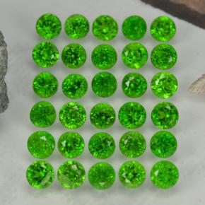 2.13 ctw Green Chrome Diopside Stones, Natural Chrome Diopside in Round Facet Shape for Sale