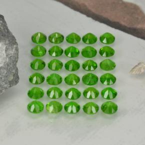 Chrome Diopside Gemstones in 2.5 mm (calibrated) Size for Sale, Chrome Diopside Stones in Green Color