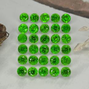 2.08 ctw Green Chrome Diopside Gemstones, Chrome Diopside Gems in Round Facet Shape for Sale.