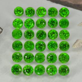 2.08 ctw Green Chrome Diopside Stones, Natural Chrome Diopside in Round Facet Shape for Sale