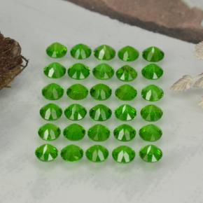 Chrome Diopside Gemstones in 2.5 mm (calibrated) Size for Sale, Chrome Diopside Stones in Green Color
