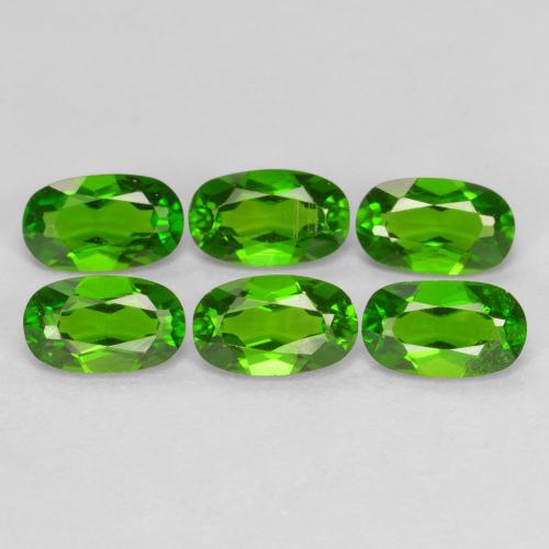 Ярко-зеленый Хром Диопсид Камень - 0.3ct Фасетный Овал (ID: 469111)