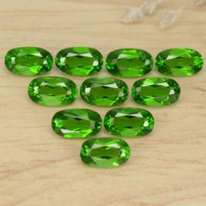 2.50 ctw Green Chrome Diopside Stones, Natural Chrome Diopside in Oval Facet Shape for Sale