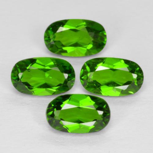 1.11 ctw Green Chrome Diopside Stones, Natural Chrome Diopside in Oval Facet Shape for Sale