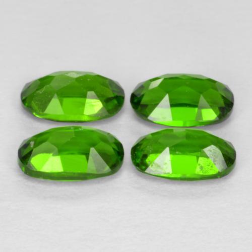 Chrome Diopside Gemstones in 5 x 3 mm (calibrated) Size for Sale, Chrome Diopside Stones in Medium-Dark Green Color
