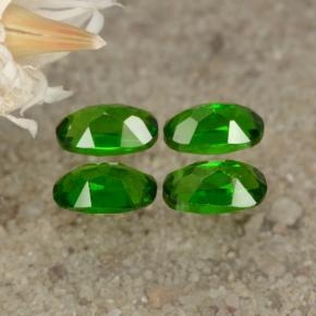 Chrome Diopside Gemstones in 5 x 2.9 mm Size for Sale, Chrome Diopside Stones in Bright Forest Green Color