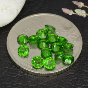 1.77 ctw Green Chrome Diopside Gemstones, Chrome Diopside Gems in Round Facet Shape for Sale.