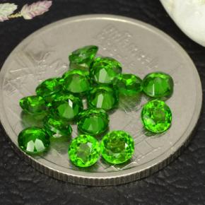 1.77 ctw Green Chrome Diopside Stones, Natural Chrome Diopside in Round Facet Shape for Sale