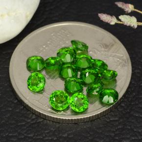Chrome Diopside Gemstones in 3 mm (calibrated) Size for Sale, Chrome Diopside Stones in Bright Green Color