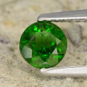 0.65 ct Green Chrome Diopside Stone, Natural Chrome Diopside in Round Facet Shape for Sale
