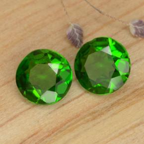 0.87 ctw Green Chrome Diopside Stones, Natural Chrome Diopside in Round Facet Shape for Sale