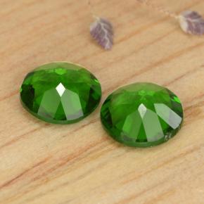 Chrome Diopside Gemstones in 5.1 mm Size for Sale, Chrome Diopside Stones in Green Color