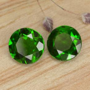 0.94 ctw Green Chrome Diopside Stones, Natural Chrome Diopside in Round Facet Shape for Sale