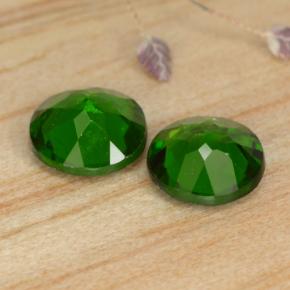 Chrome Diopside Gemstones in 5.2 mm Size for Sale, Chrome Diopside Stones in Green Color
