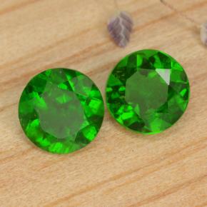 0.95 ctw Green Chrome Diopside Stones, Natural Chrome Diopside in Round Facet Shape for Sale
